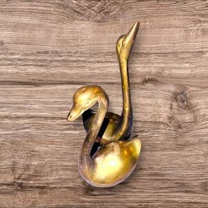 MCM Hammond LA Vintage Brass Swans Statue Figurine